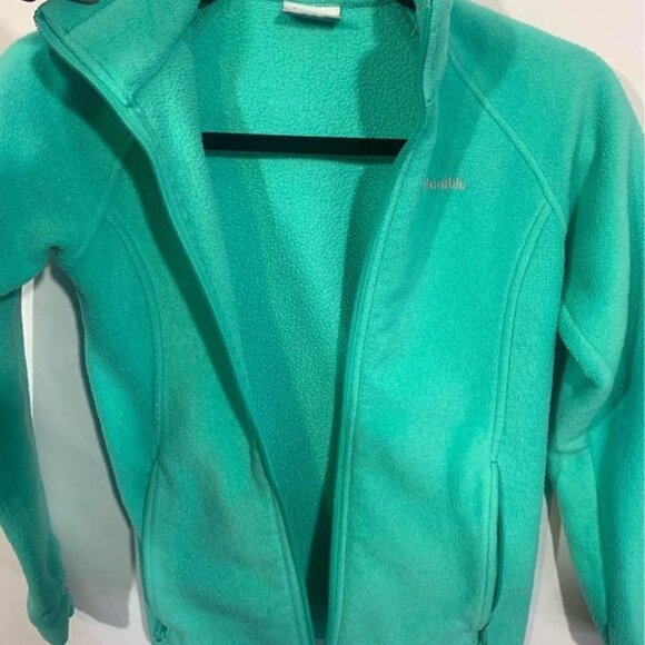 Columbia Girls Fleece Jacket. Full Zip. Size Medium (10/12). Turquoise. - Picture 9 of 9